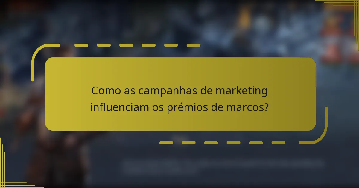 Como as campanhas de marketing influenciam os prémios de marcos?
